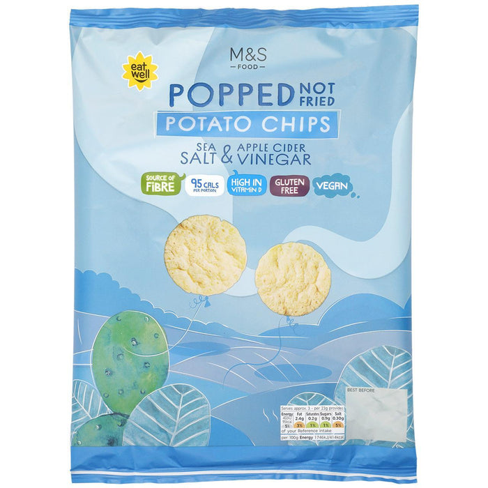 M&S Sea Salt y Vinagre de manzana Patatas estampadas 80G