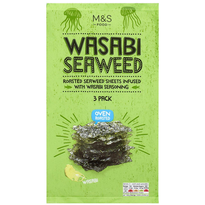 M&S Wasabi Seaweed Multi Pack 15g