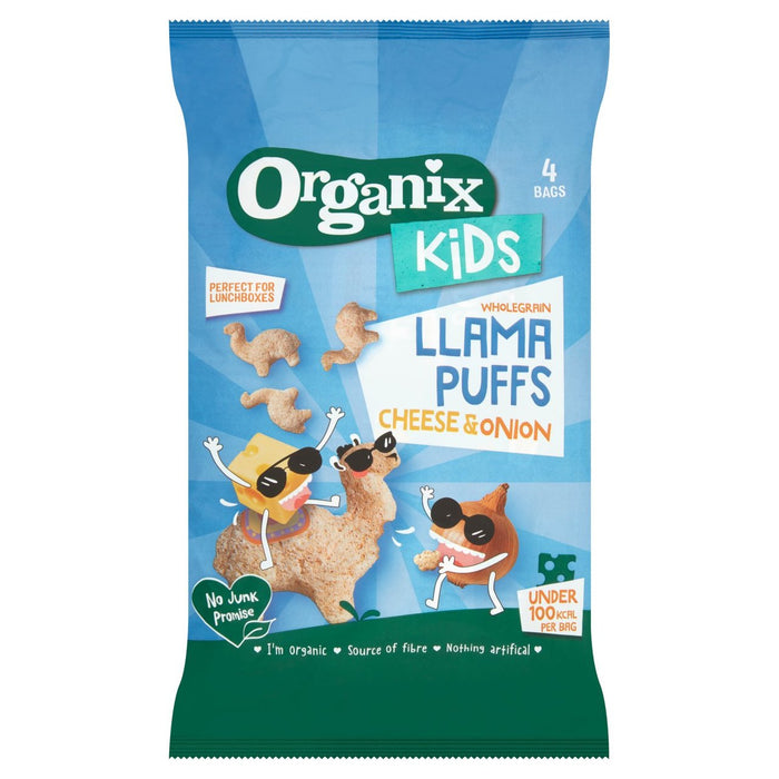 Organix Kids Käse und Zwiebel Vollkorn Bio Lama Puffs Multipack 4 x 12g