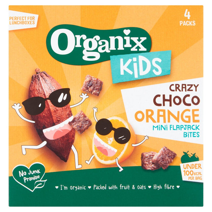 Organix Kids Crazy Choco Orange Mini Organic Flapjack Bites 4 X 23G