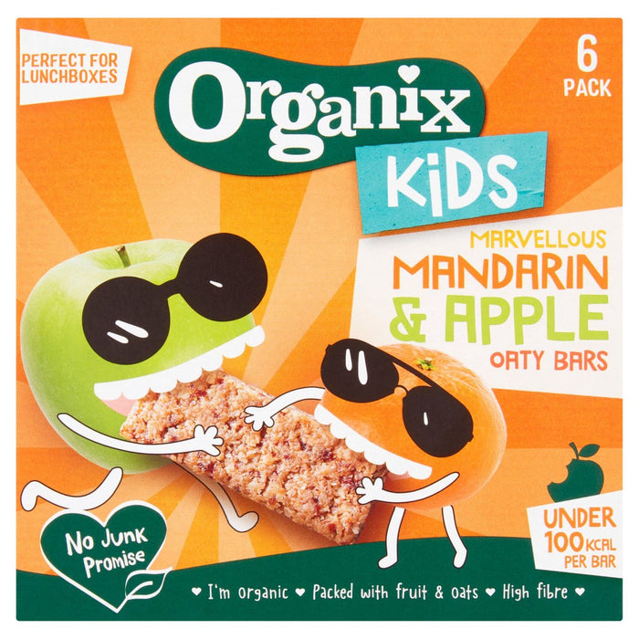 Organix Kids Marvelous Mandarin & Apple Organic Oat Snack Bars Multi 6 x 23G