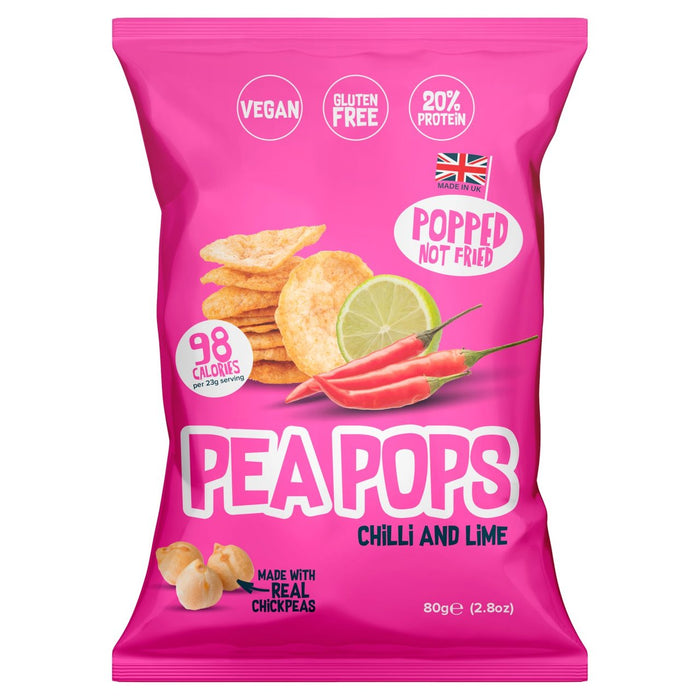 PEA POPS CHILLI & LIME 80G