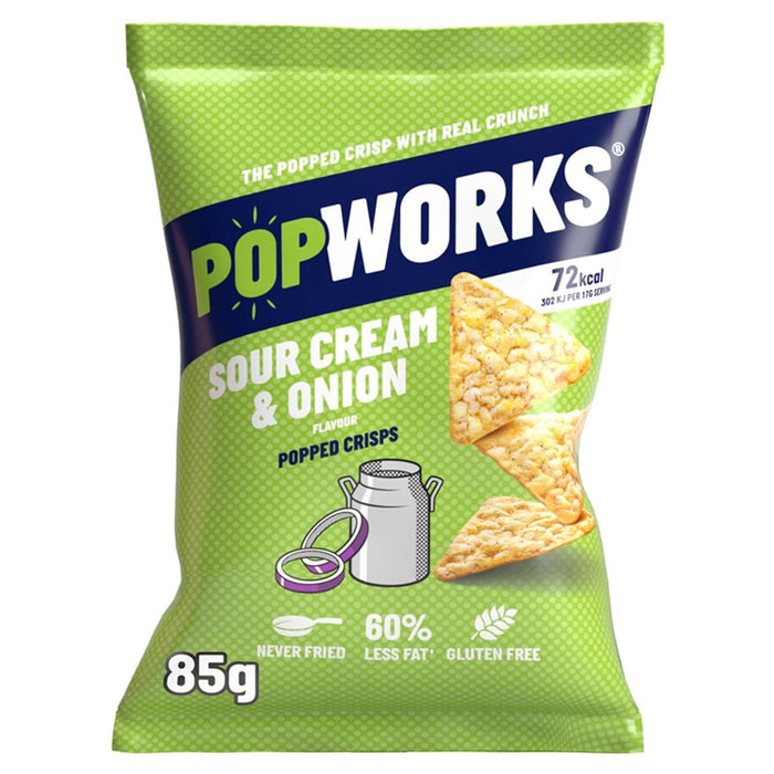 Pop fonctionne de la crème sure et du partage d'oignon Crisps Popped 85G