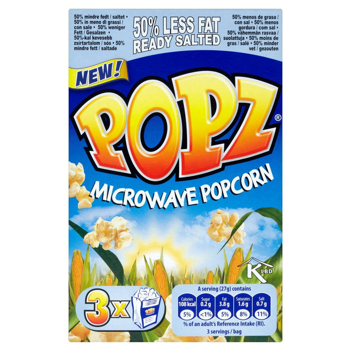 Popz 50% réduit gras salé à micro-ondes pop-corn 3 x 80g