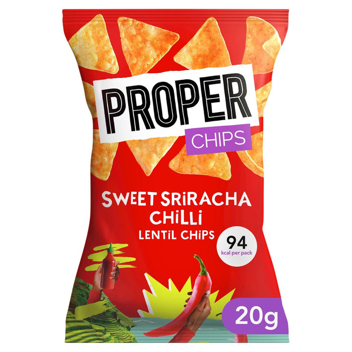 Properchips dulces chips de lentejas sriracha 20g