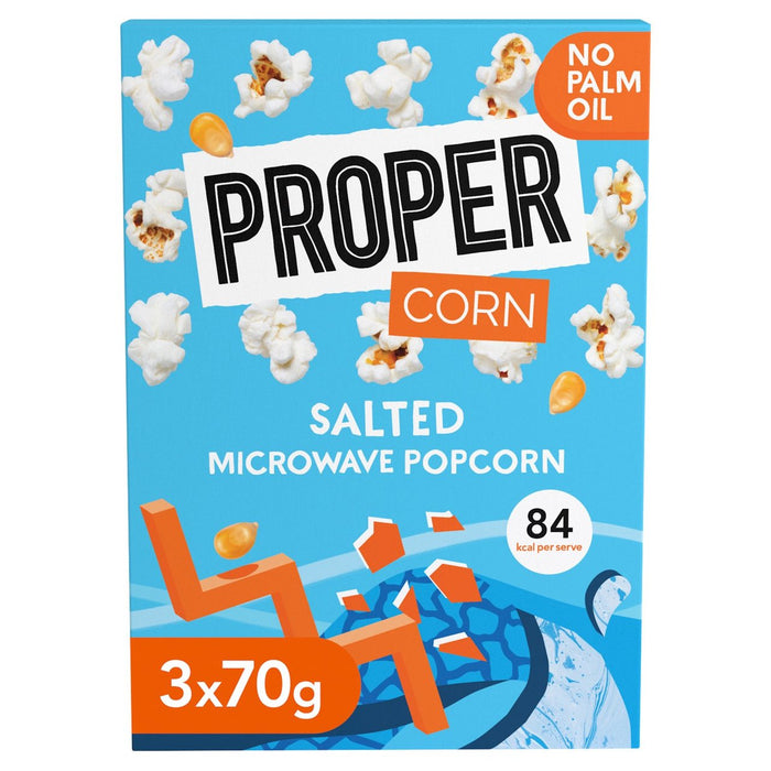 Propercorn salé à micro-ondes salé 3 x 70g