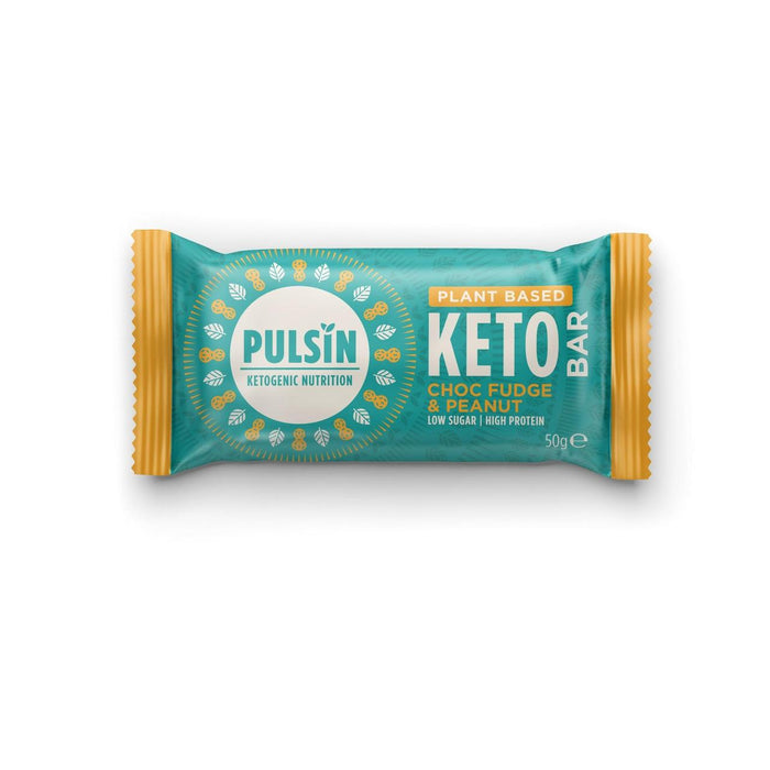 Pulsin Choc Fudge & Peanut Vegan Keto Bar 50G