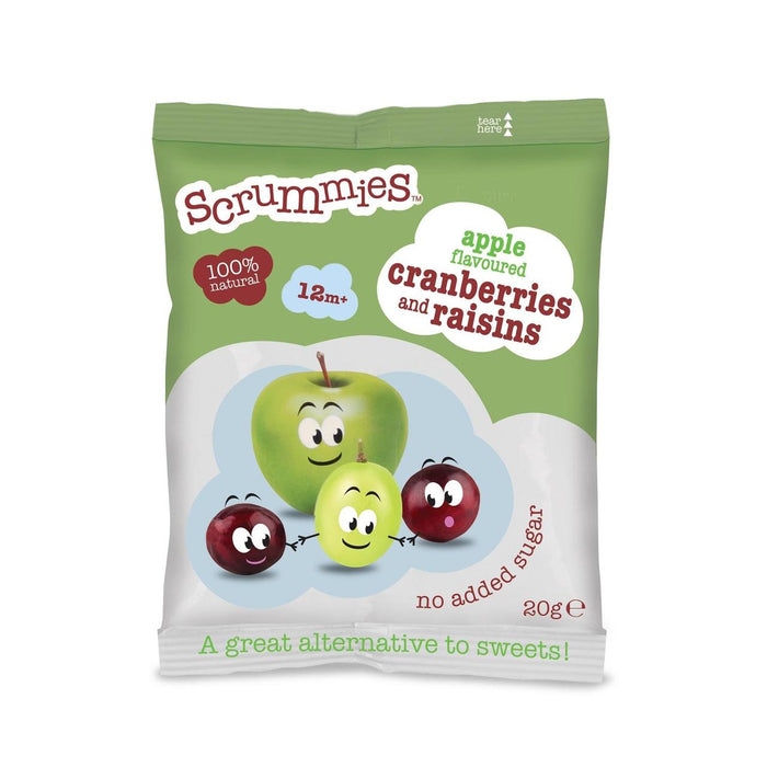 Scrummies Apple Sabor Cranberries & Raisins 12 MTS+ 20G