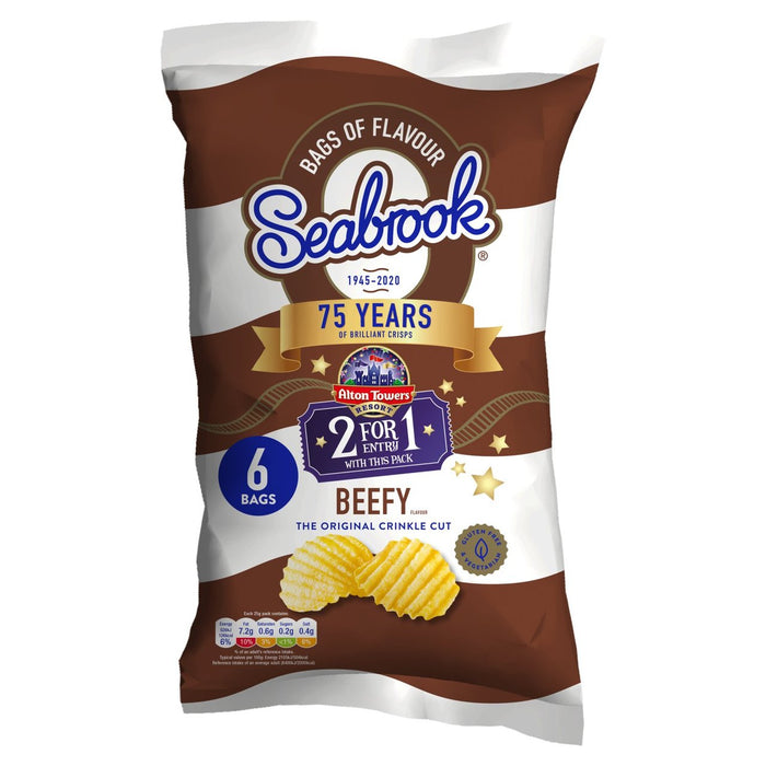 Seabrook Crinkle Cut Beefy Crisps 6 per pack