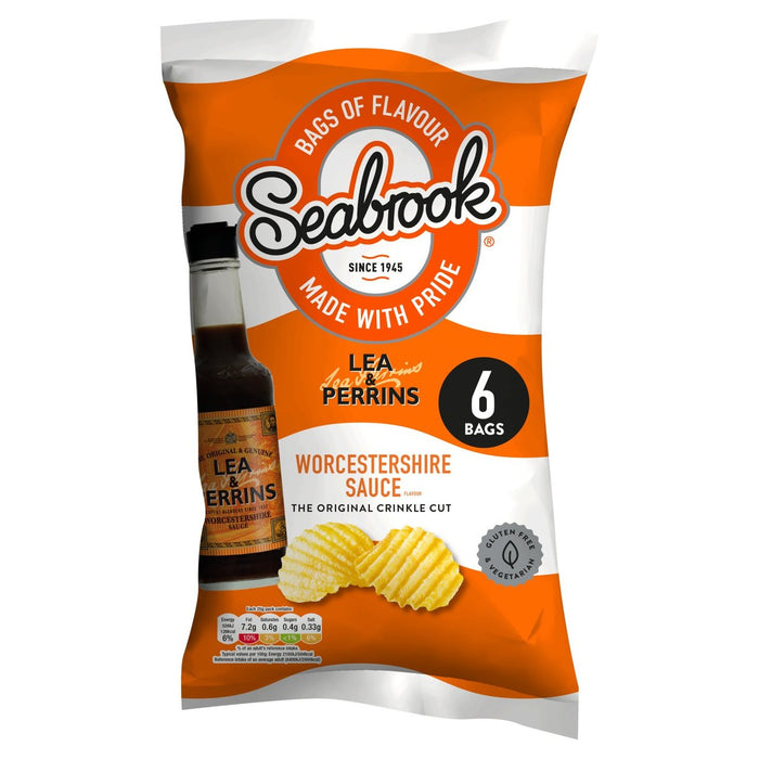 Seabrook Crinkle Cut Lea & Perrins Worcestershire Sauce Crisps 6 x 25g