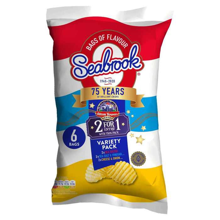 Seabrook Crinkle Cut Variety Crisps 6 par pack