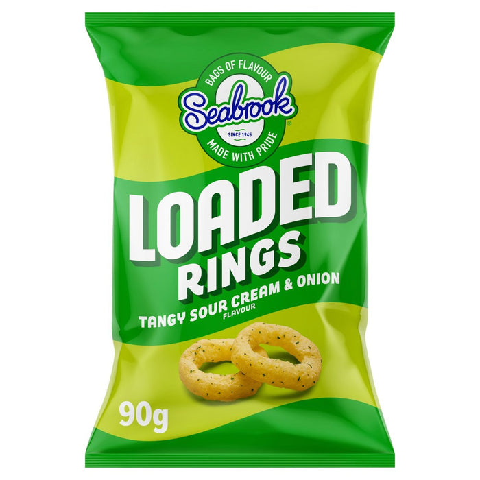 Rings cargados de Seabrook crema agria y cebolla compartiendo 90 g