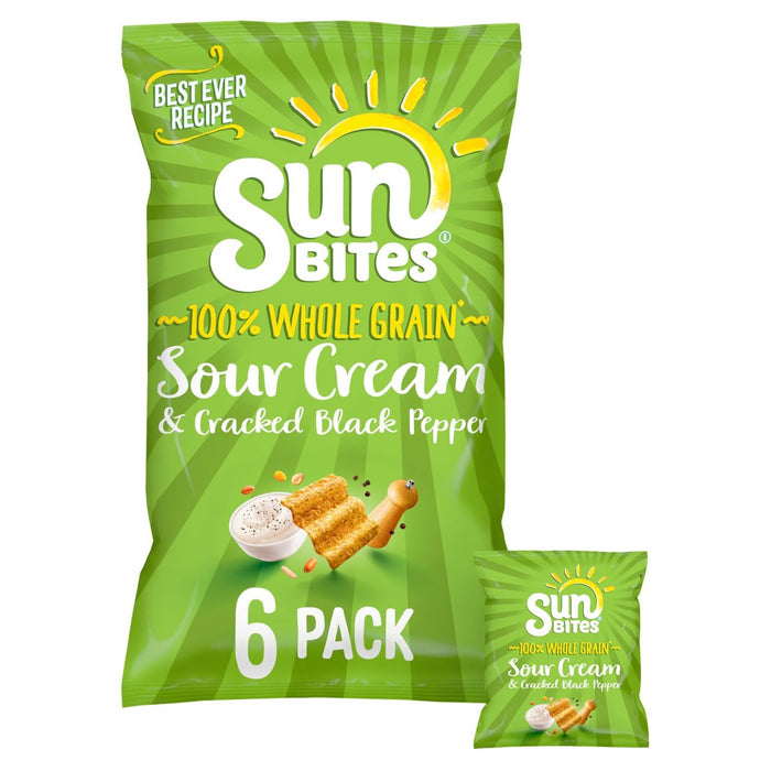 Sunditen saure Sahne und Pfeffer -Multigrain -Snacks 6 pro Packung