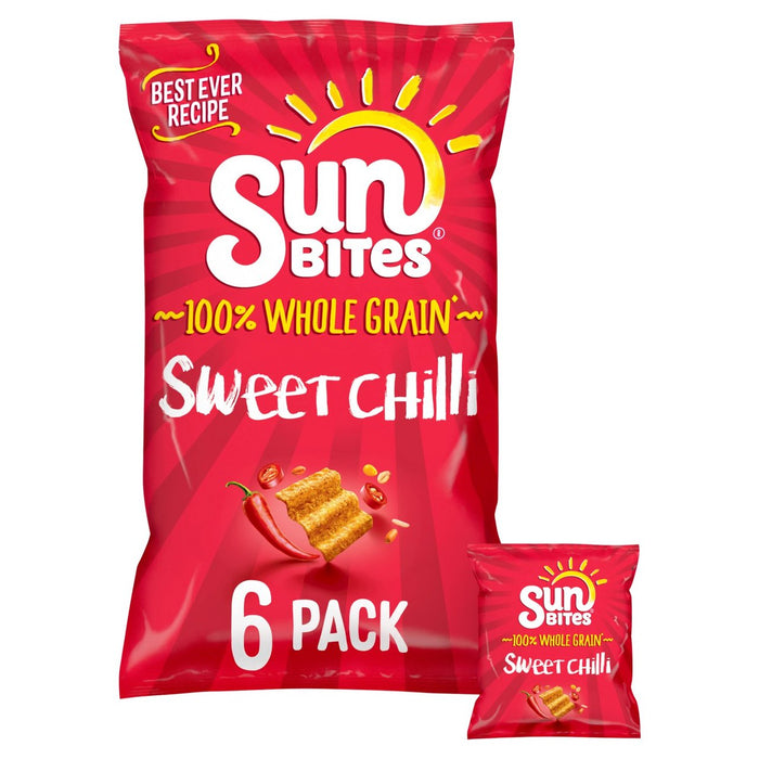 Sunbites Sweet Chilli Multigrain Snacks 6 par paquet