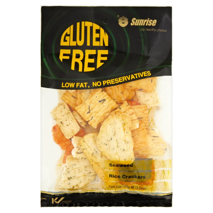 Sunrise Gluten Free Rice Crakers algas regulares de 100 g