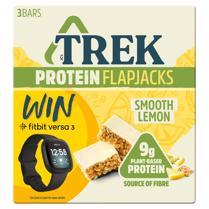 Trek glatte Zitronenproteinflapjacks 3 x 50g