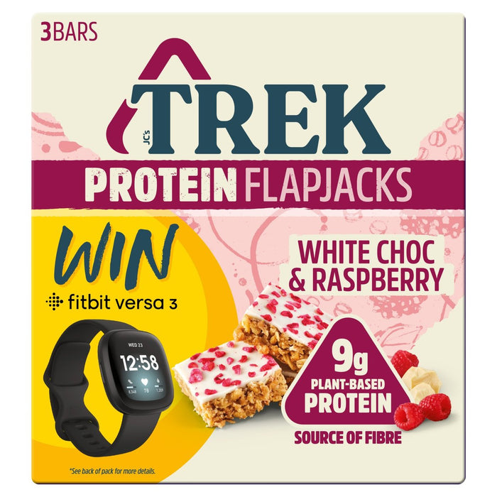 Trek weiße Schokoladen- und Himbeerproteinflapjacks 3 x 50g