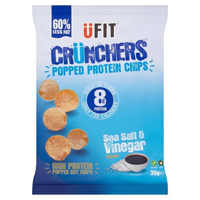 Ufit Crunchers Meersalz & Essig High Protein Poped Chips 35G