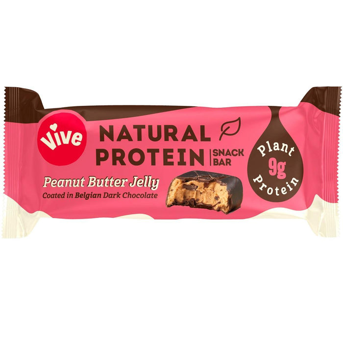 Barras de proteína de chocolate viva viva gelatina de mantequilla de maní 49g