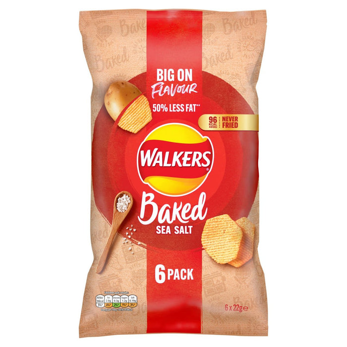 Walkers Baked Sea Salt Multipack Snacks 6 per pack