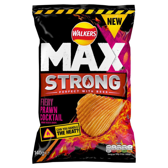 Walkers Max Starke feurige Garnelencocktail -Chips 140g