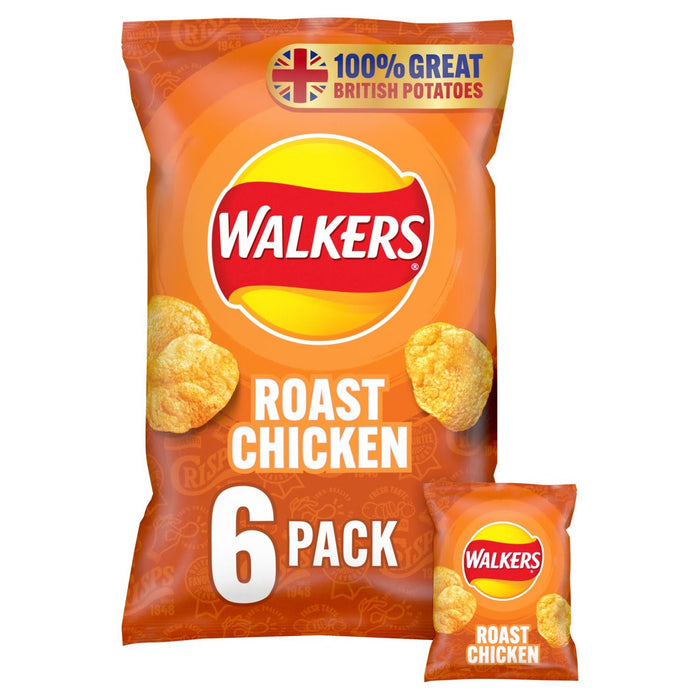 Walkers Roast Poulet multipack Crisps 6 par paquet