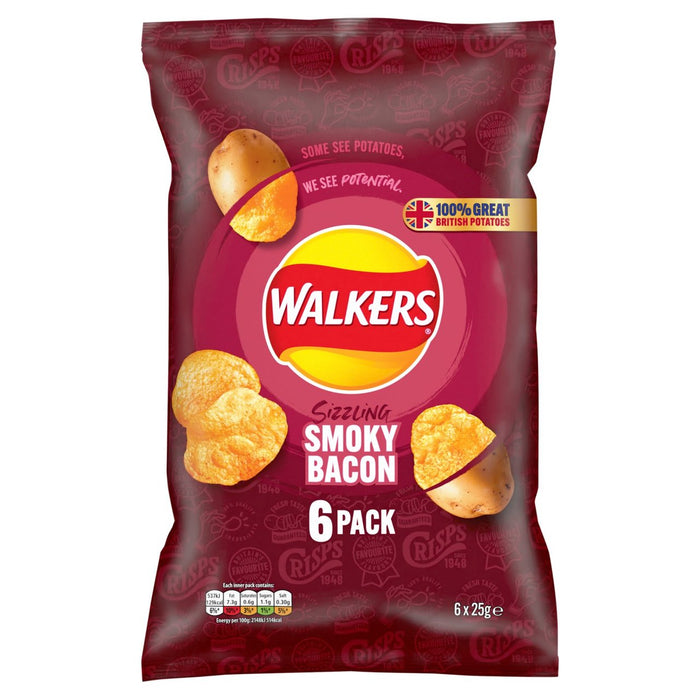 Wanderer rauchiger Speck -Multipack -Chips 6 pro Pack