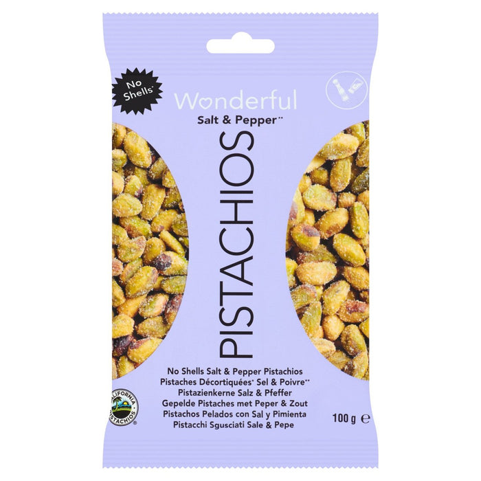 Maravilloso pistachos sin conchas de sal y pimienta 100g