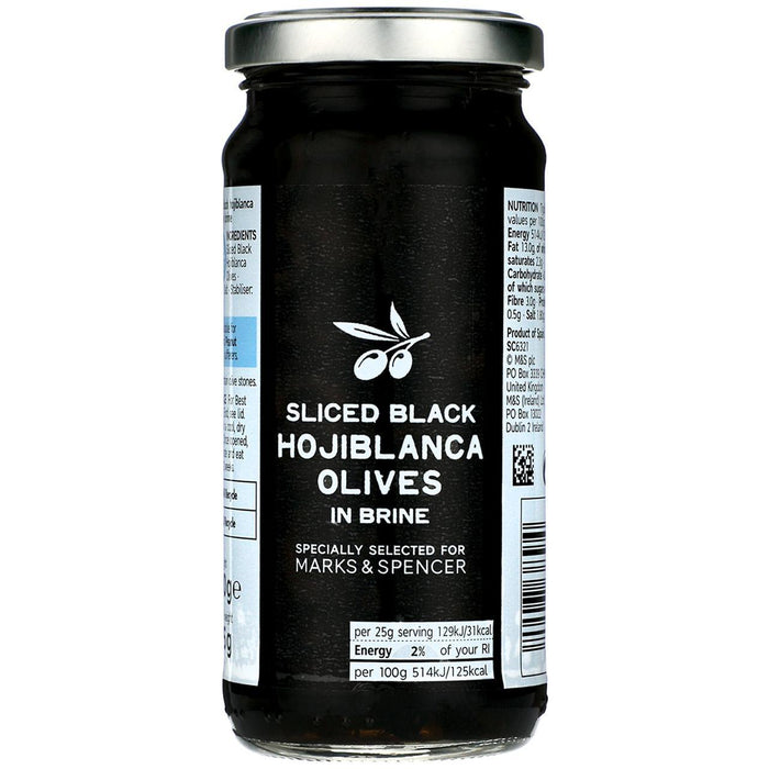 M&S Olives de Hojiblanca Black en tranches dans la saumure 230G