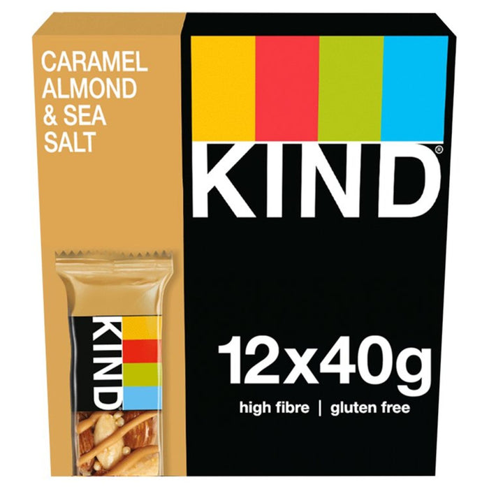 Amable caramelo de almendras y sal de sal de sal marina 12 x 40g