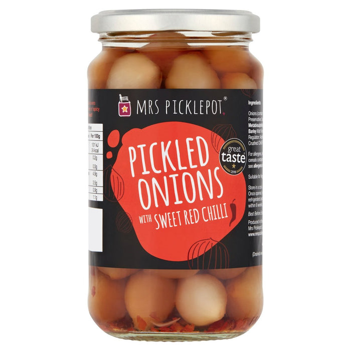 Sra. Picklepot Cebollas Pickled con Sweet Red Chilli 440G