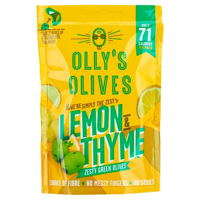 Olly's Olives Lemon & Thyme Green Halkidiki Olives The Hippie 50G