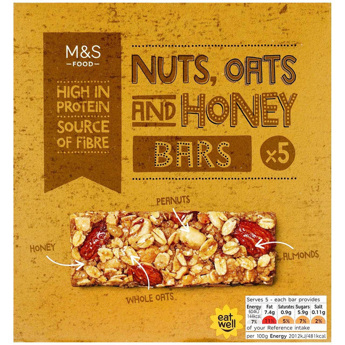 M & S Nuts Hafer & Honigstangen 5 x 30g