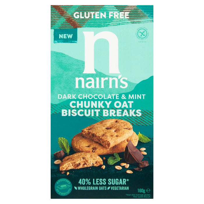 Nairn's Gluten Free Chocolate Chip & Mint Chunky Biscuit Break 160G