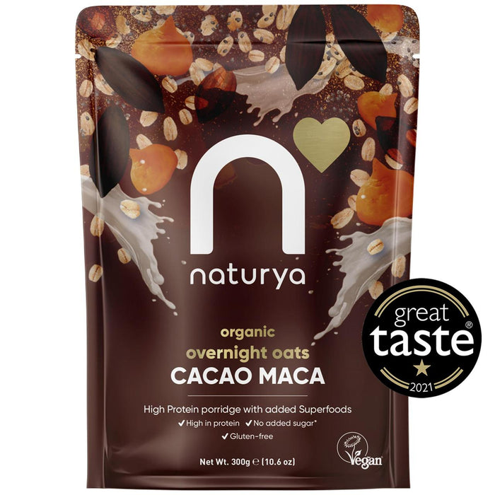 Naturya Organic Overnight Breakfast Oats Cacao Maca 300g