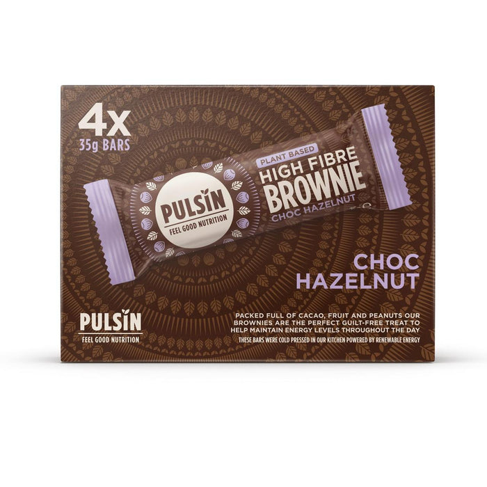 Pulsin Choc Choc Hazelnut Vegan High Fiber Brownie Multipack 4 x 35g