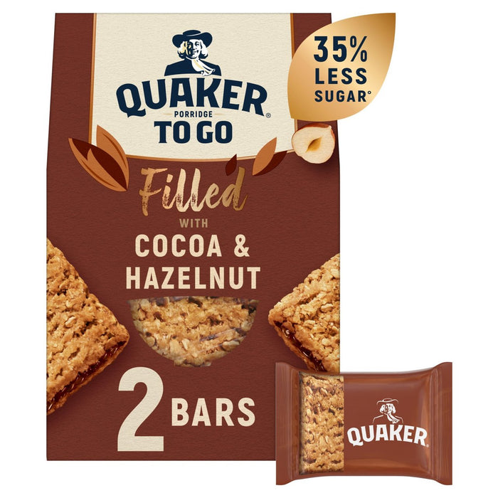 Quaker Porridge To Go Filled with Cocoa & Hazelnut 2 x 65g