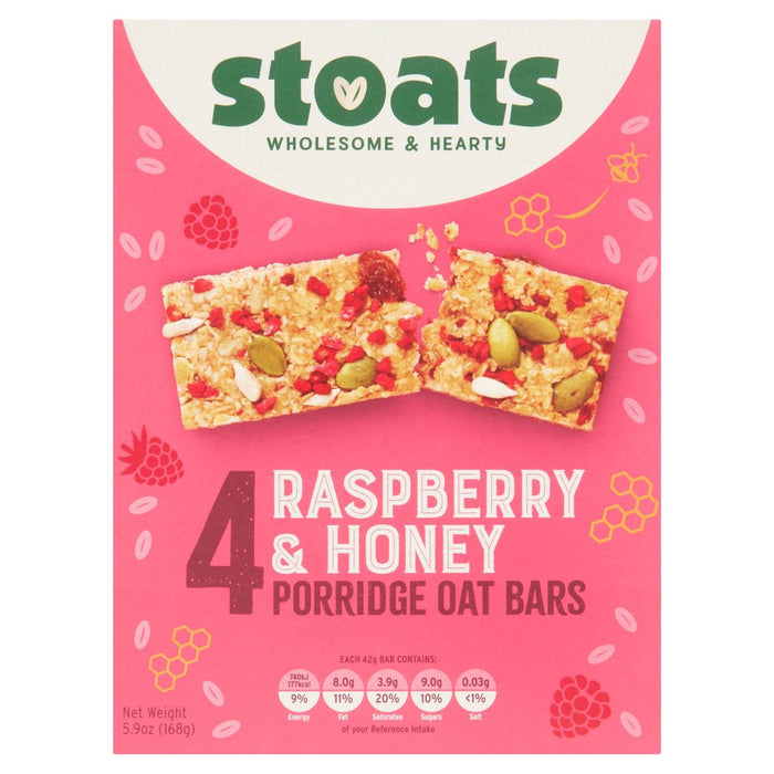 Barres d'avoine de Raspberry & Honey Porridge 4 x 42G