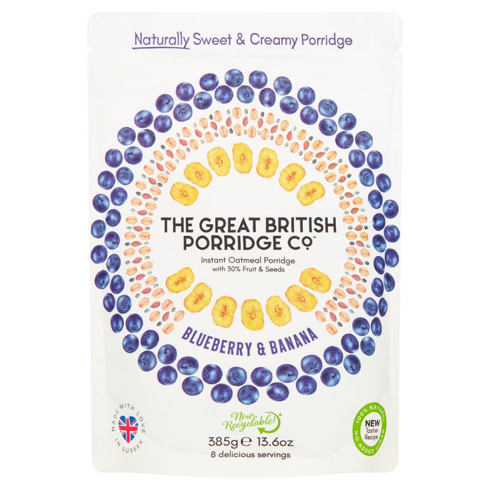 The Great British Porridge Co Blueberry & Banana Instant Porridge 385G