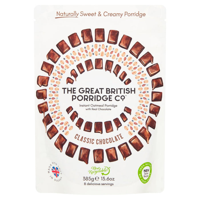 The Great British Porridge Co Classic Chocolate Gallar de chocolate 385G