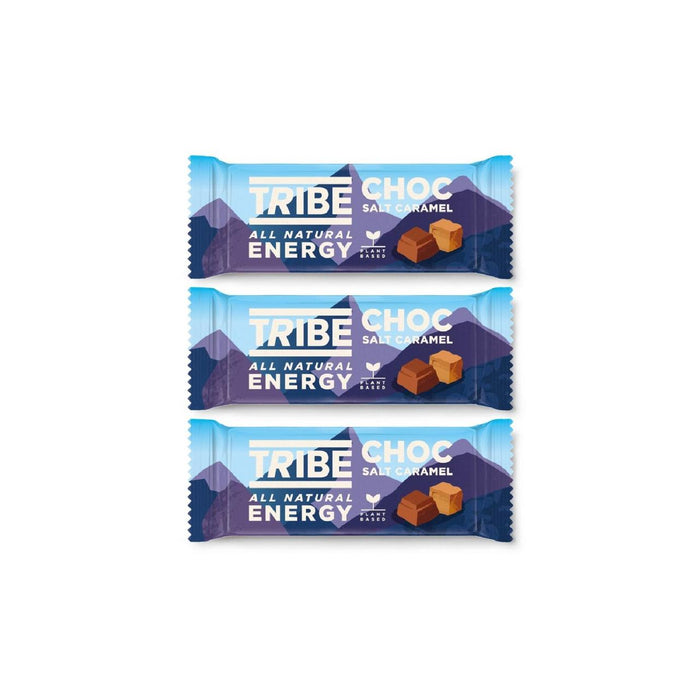 Tribe Choc Salz Karamell natürliche Energieriegel Multipack 3 x 50g