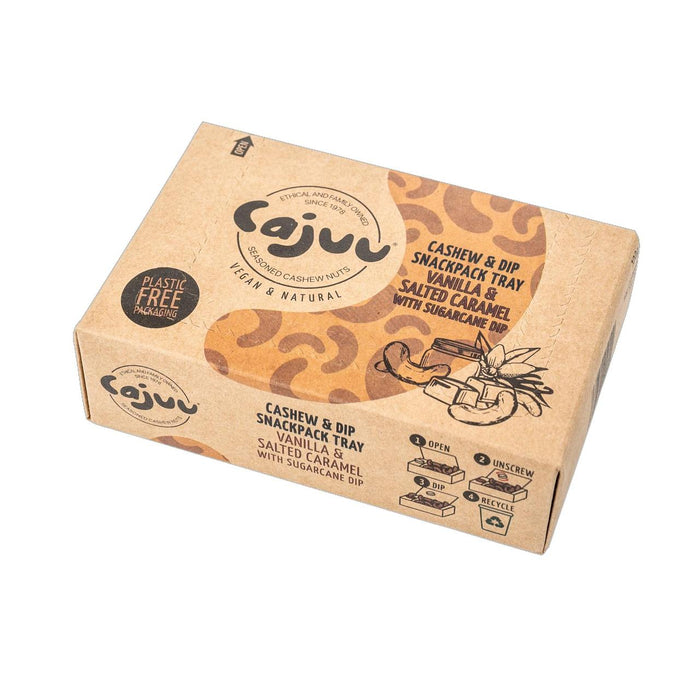 Cajuu Vanille und gesalzene Karamell -Cashewschale mit Zuckerrohrbad 100g