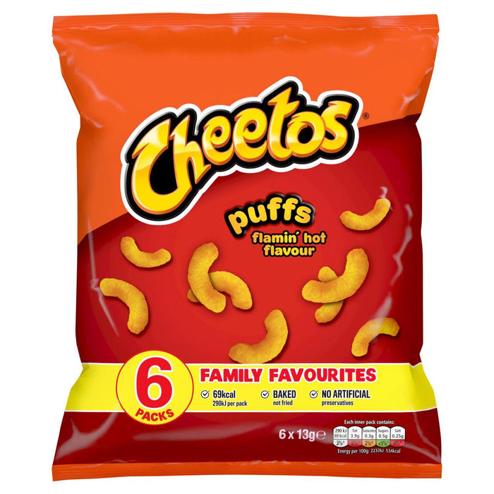 Cheetos Puffs Flamin' Hot Multipack Snacks 6 per pack