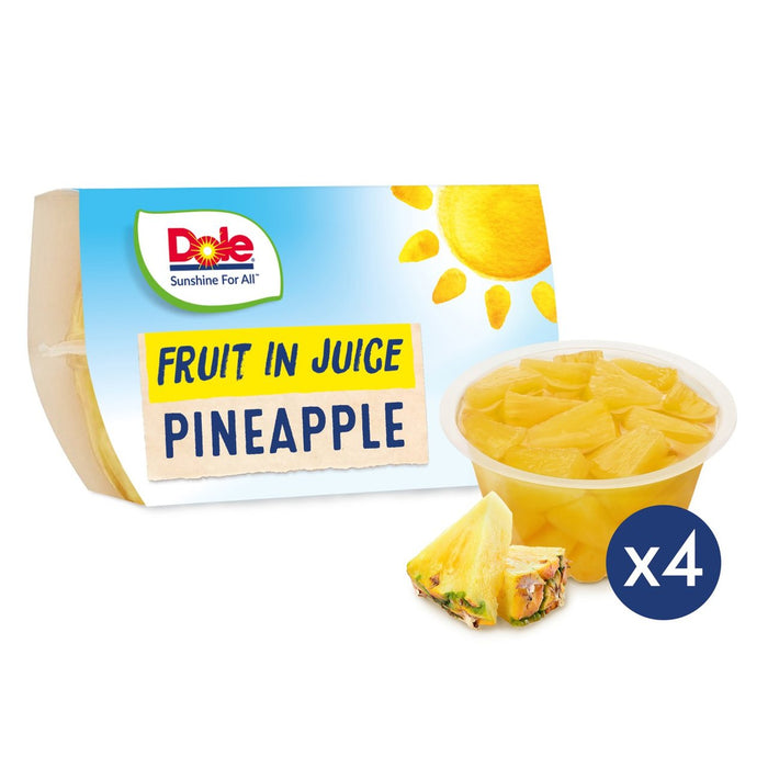 Ananas dole dans les pots de fruits à jus multipack 4 x 113g