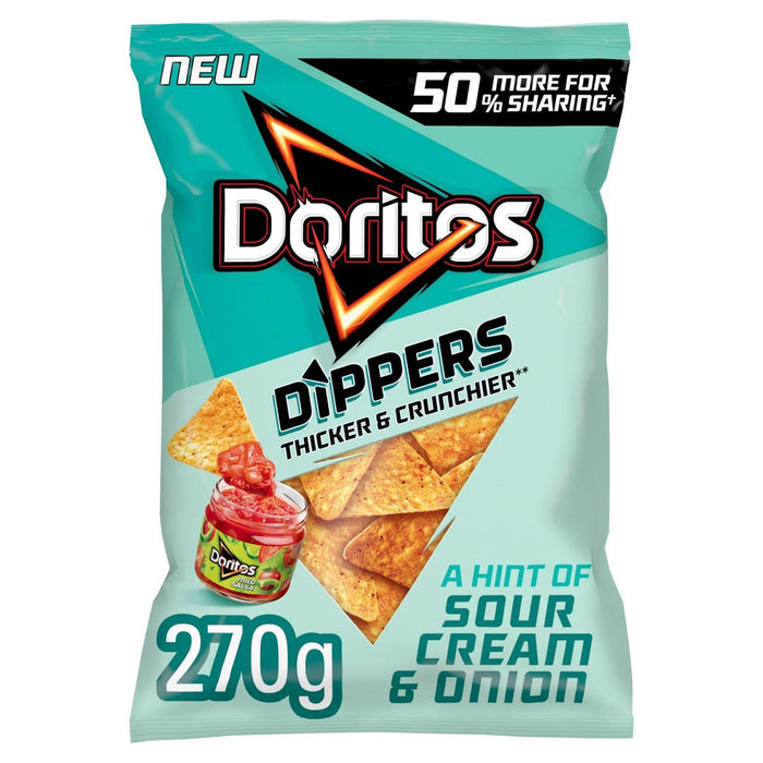 Doritos Dippers Tista de crema agria y cebolla compartiendo tortillas Chips 270G