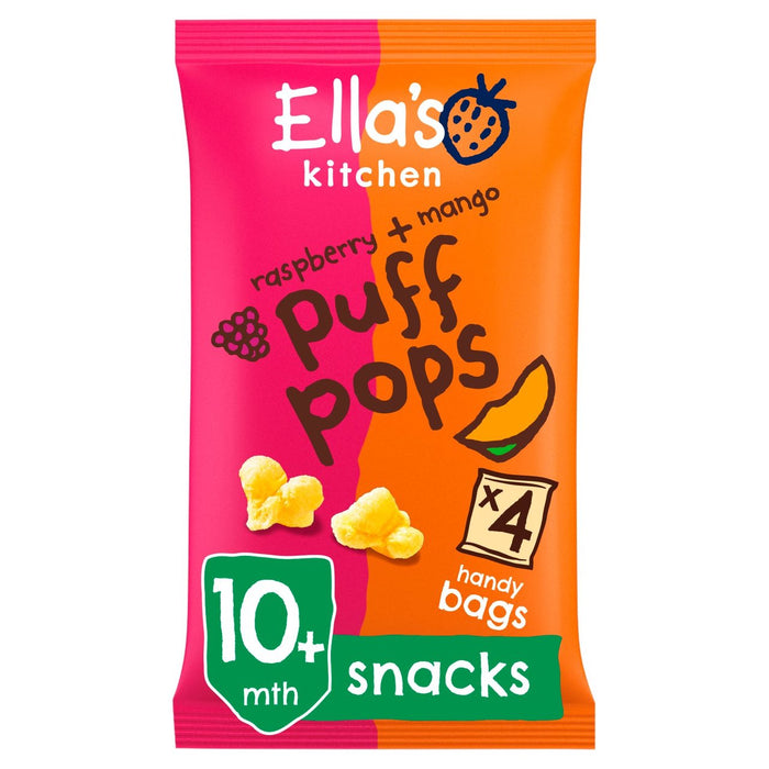 Ellas Kitchen Raspberry & Mango Bio Puff Pops 10 Monate+ Multipack 4 x 9g