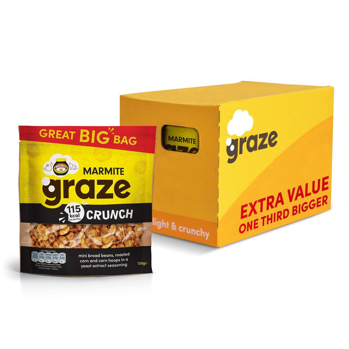 Graze Crunch Marmite compartiendo bolsas 130G