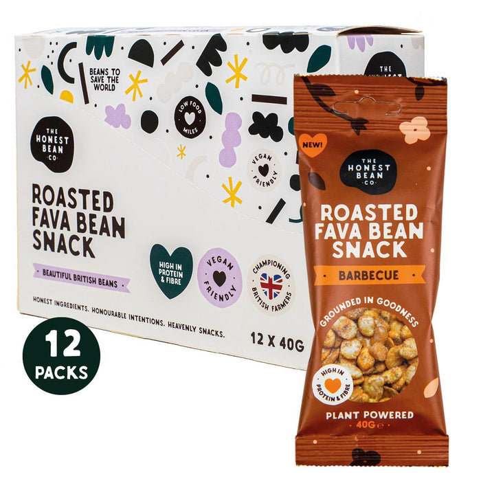 Honest Bean Co Roasted Fava Bean Barbecue 12 x 40g