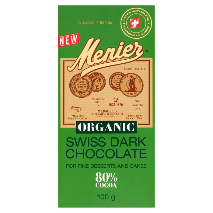 Menier Organic 80% Chocolate noir 100g