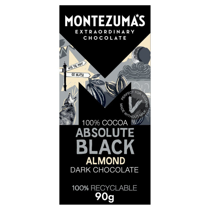 Le noir absolu de Montezuma avec des amandes 90g